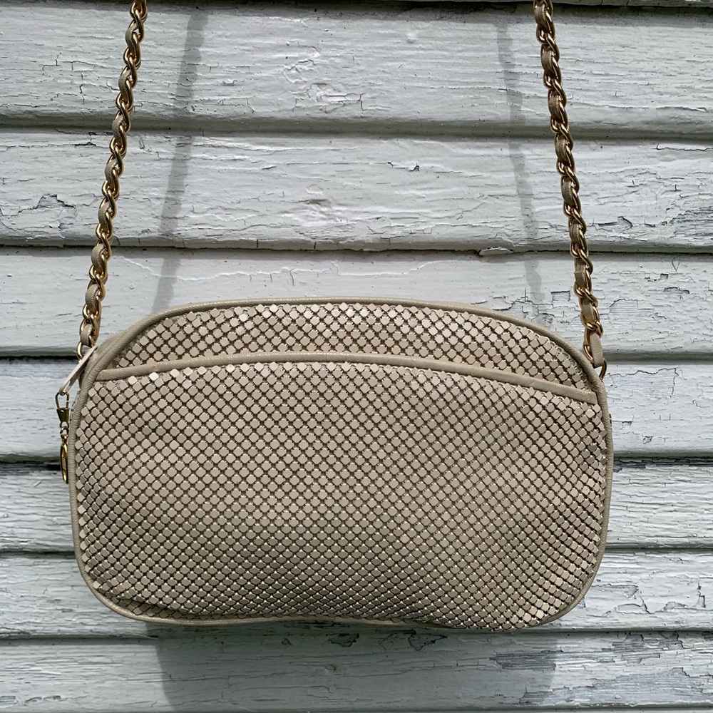 Vintage White Mesh Disco Crossbody Bag